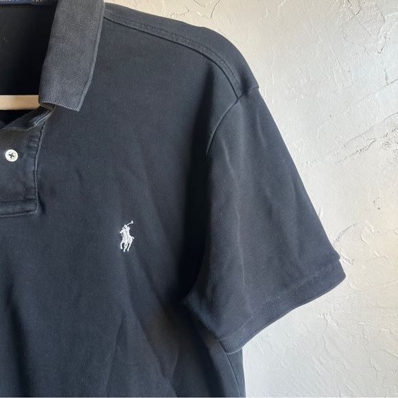 Polo Ralph Lauren Black Short Sleeve Polo Preppy Academia Old Money Sz M - Picture 4 of 11